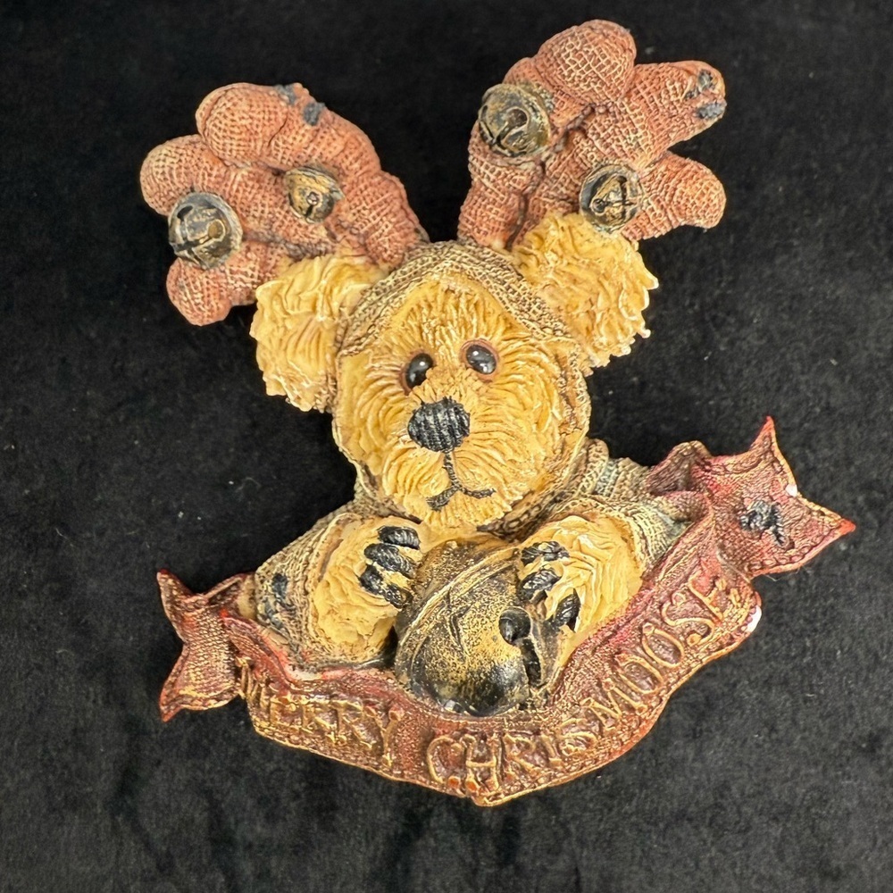 Boyds Bears Vintage Merry Christmoose Teddy Bear Brooch Christmas Pin
